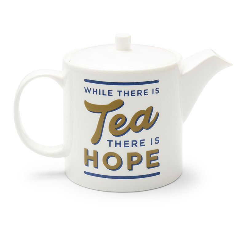 while there's tea there is hope first world war quote arthur wing pinero enamel teapot